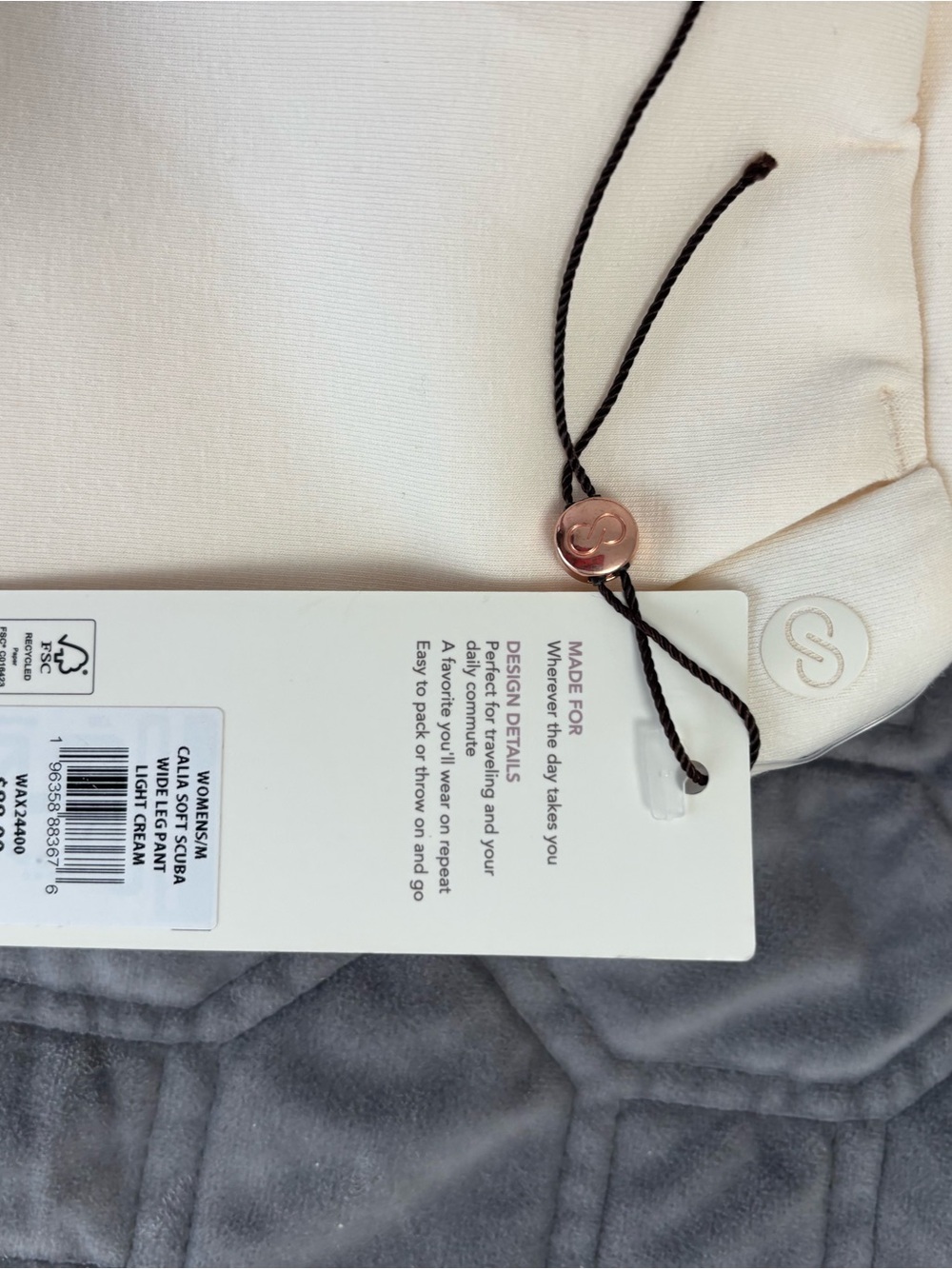 Calia Light Cream Zip-Front Sweatshirt and Pants Set - Picture 5 of 11